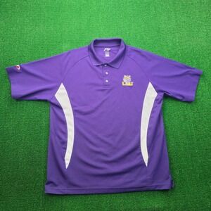 LSU Tigers Polo Shirt Mens Large Purple Performance Golf NCAA College Pro Player